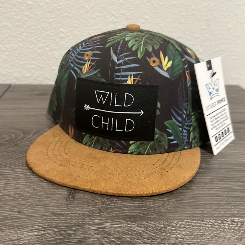 Wild Child Snap Back Kids Hat Hawaiian Print - Littlest Prince Couture - Large